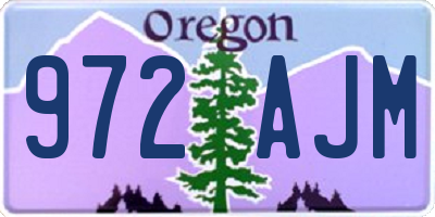 OR license plate 972AJM
