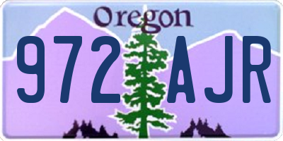 OR license plate 972AJR