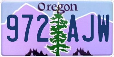 OR license plate 972AJW