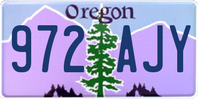 OR license plate 972AJY