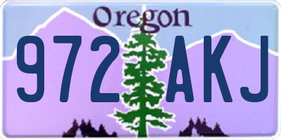 OR license plate 972AKJ