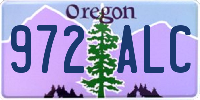 OR license plate 972ALC