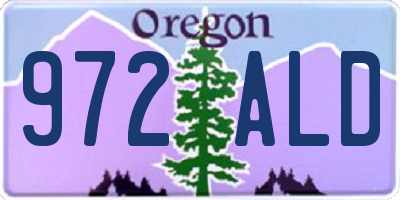 OR license plate 972ALD