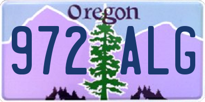 OR license plate 972ALG