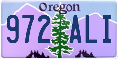 OR license plate 972ALI