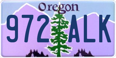 OR license plate 972ALK
