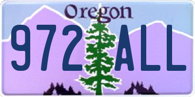 OR license plate 972ALL