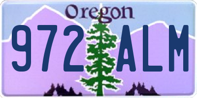 OR license plate 972ALM