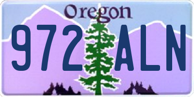 OR license plate 972ALN