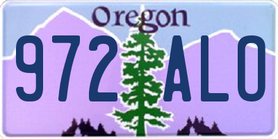 OR license plate 972ALO