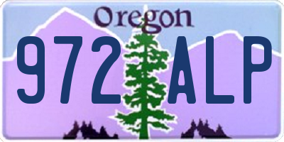 OR license plate 972ALP