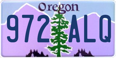 OR license plate 972ALQ