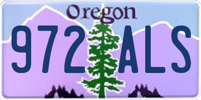 OR license plate 972ALS