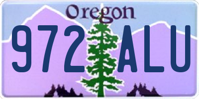 OR license plate 972ALU