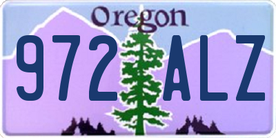 OR license plate 972ALZ