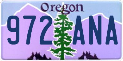 OR license plate 972ANA