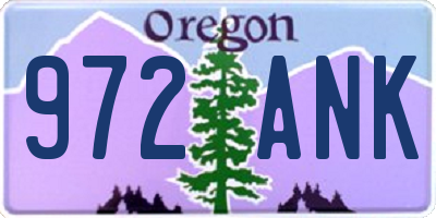 OR license plate 972ANK