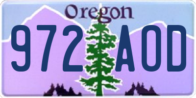 OR license plate 972AOD