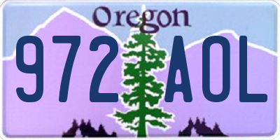 OR license plate 972AOL