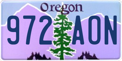 OR license plate 972AON