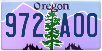 OR license plate 972AOO