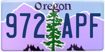 OR license plate 972APF