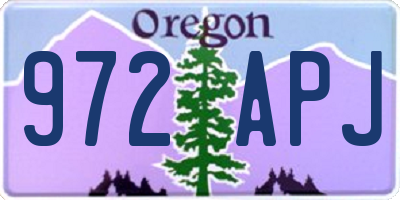 OR license plate 972APJ