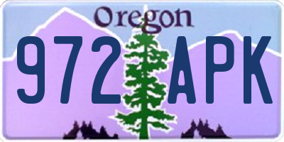 OR license plate 972APK