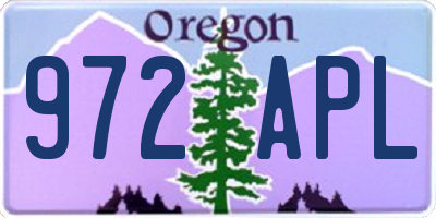 OR license plate 972APL