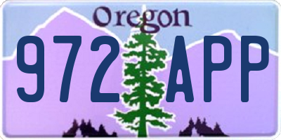 OR license plate 972APP
