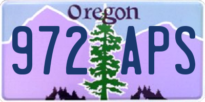 OR license plate 972APS