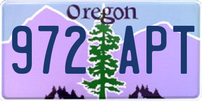 OR license plate 972APT