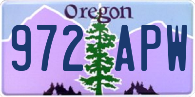 OR license plate 972APW