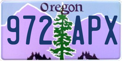 OR license plate 972APX