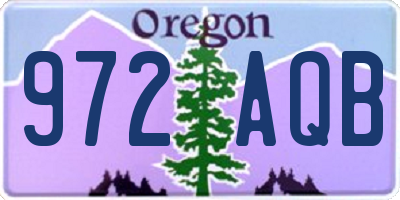 OR license plate 972AQB