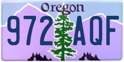 OR license plate 972AQF