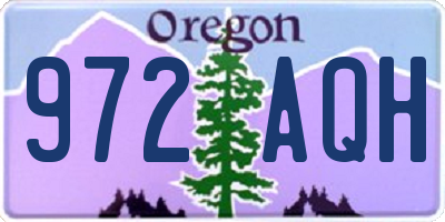 OR license plate 972AQH