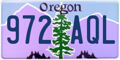 OR license plate 972AQL