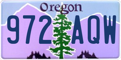 OR license plate 972AQW