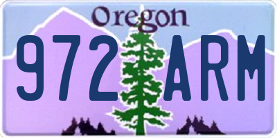 OR license plate 972ARM
