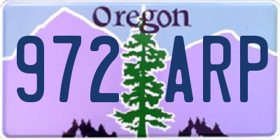 OR license plate 972ARP