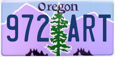 OR license plate 972ART