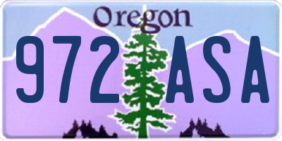OR license plate 972ASA