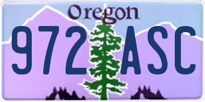 OR license plate 972ASC