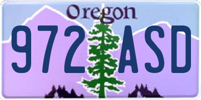 OR license plate 972ASD