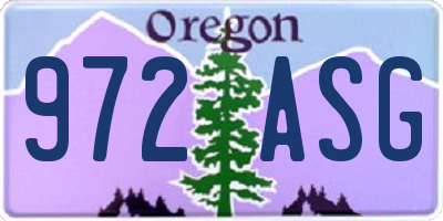 OR license plate 972ASG