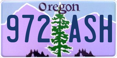 OR license plate 972ASH