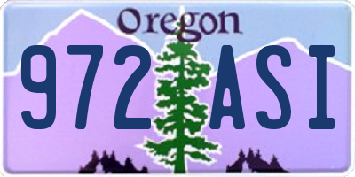 OR license plate 972ASI