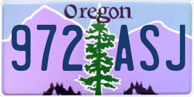 OR license plate 972ASJ
