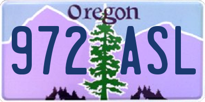 OR license plate 972ASL